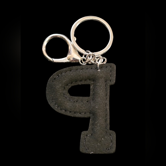 Sparkling "P" Initial Bag Charm Keychain - Picture 2 of 2
